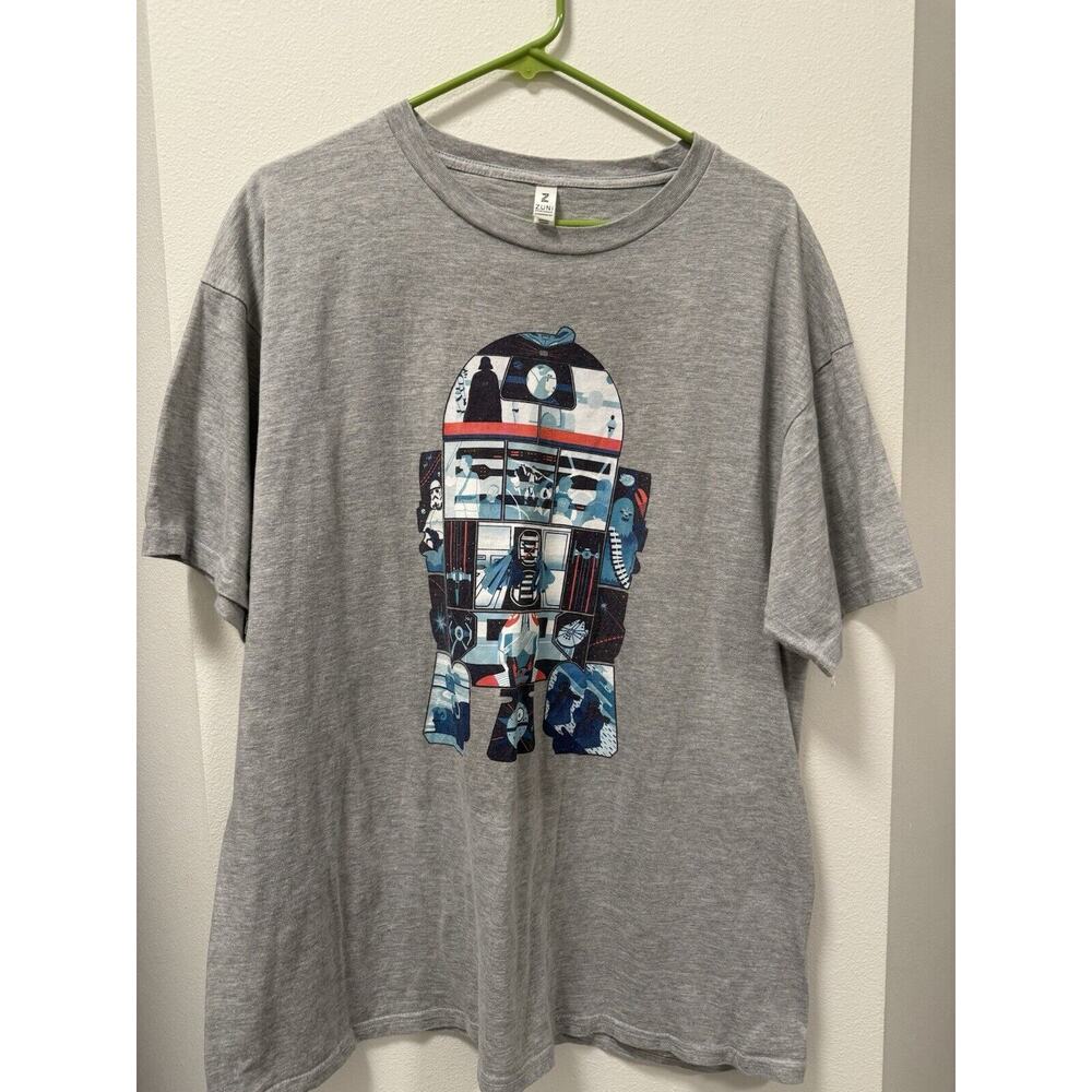 Zuni Sportswear Men's 2XL Graphic T-Shirt‎ Star Wars R2D2 Gray